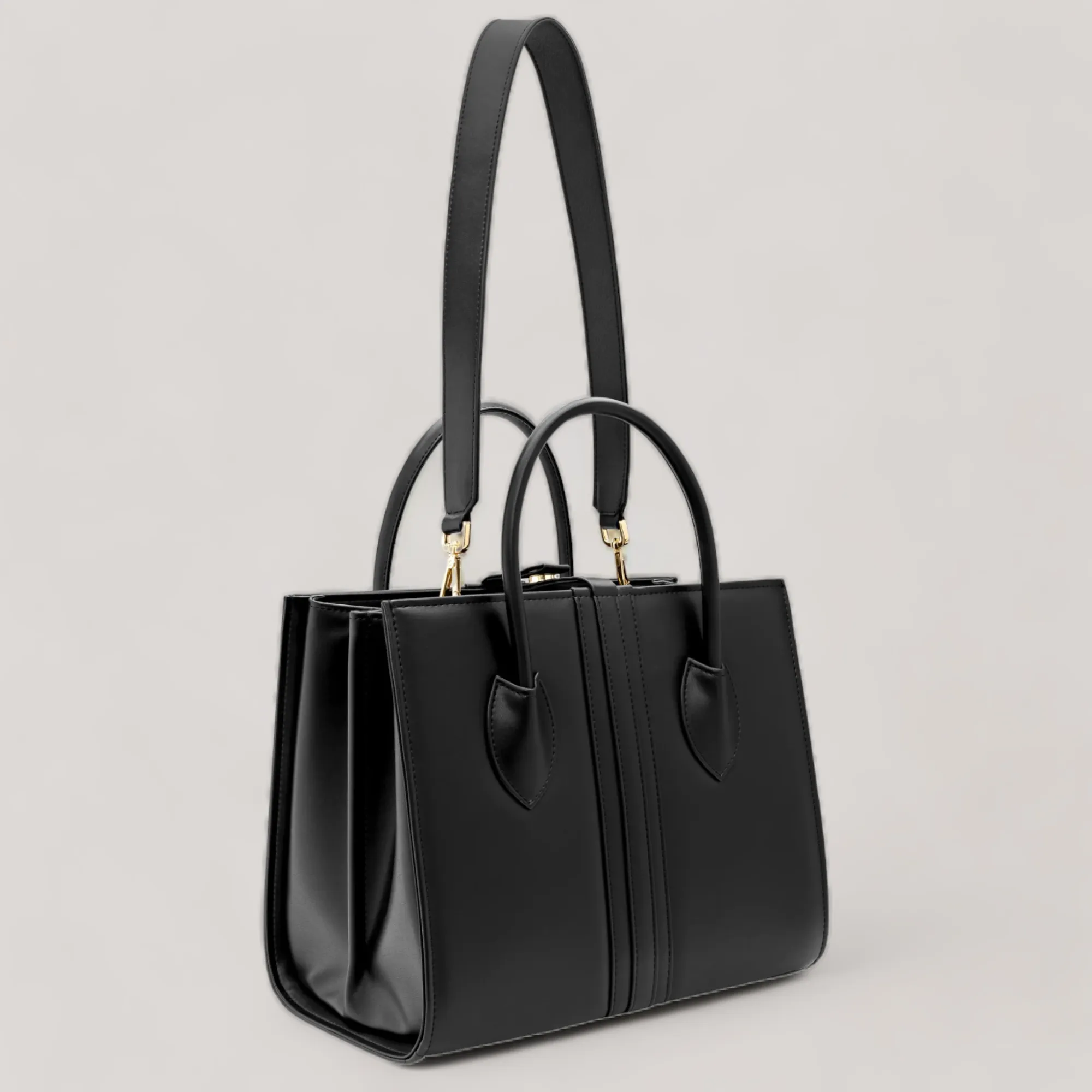 1.6.1 Maxi - Tote Shoulder Bag - Black Ink Corn Leather