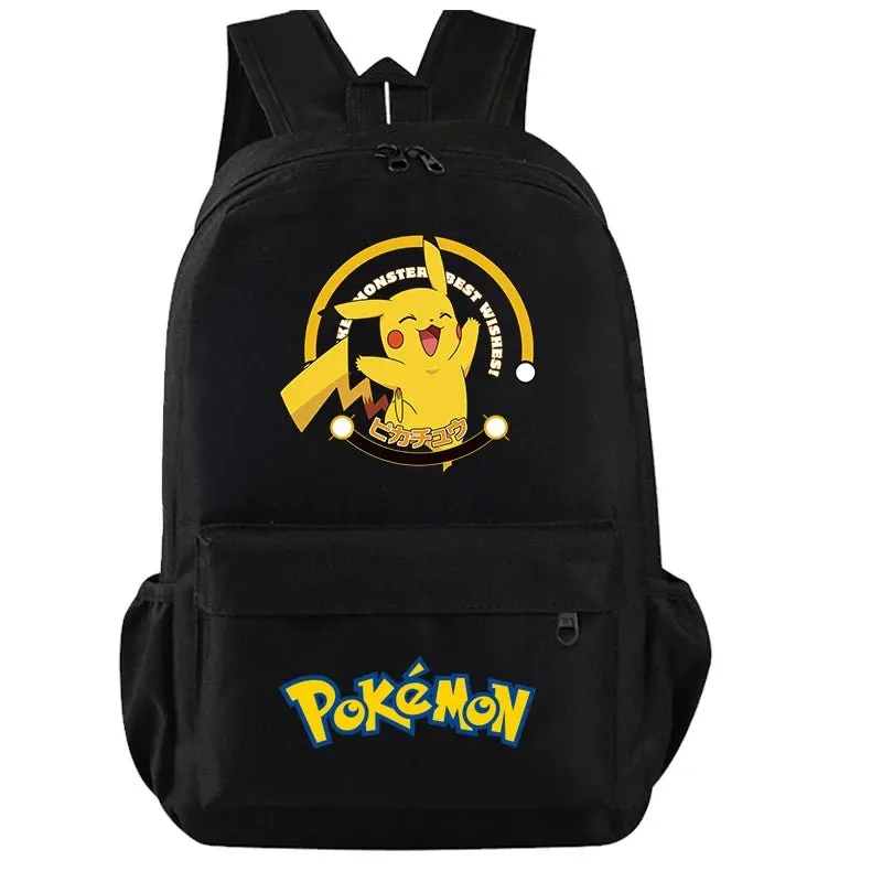 3-Piece Set Anime Pokémon Pikachu Uzumaki Backpack