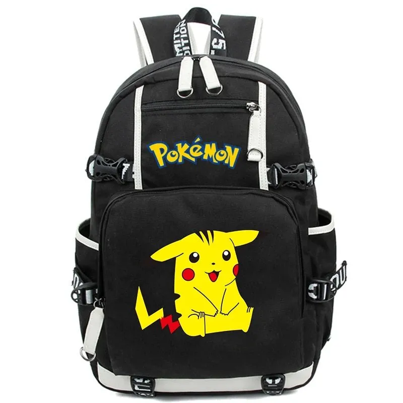 3-Piece Set Anime Pokémon Pikachu Uzumaki Backpack