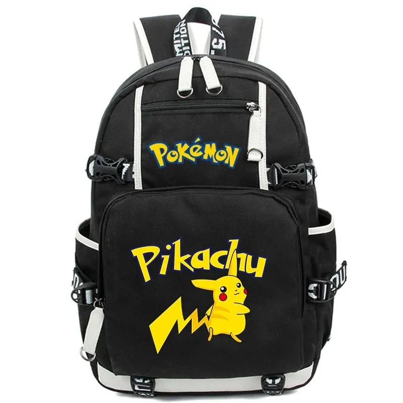 3-Piece Set Anime Pokémon Pikachu Uzumaki Backpack