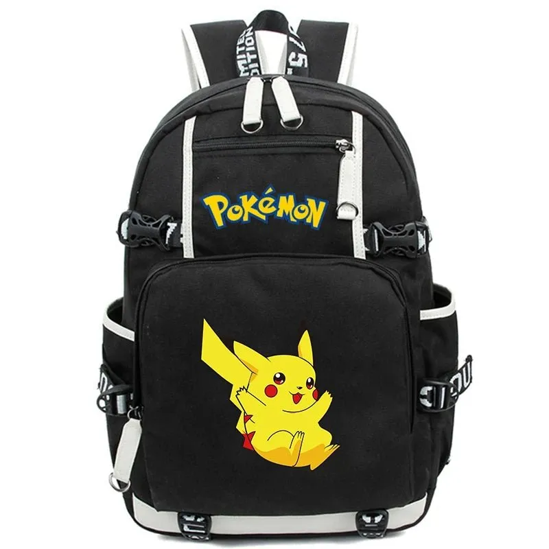 3-Piece Set Anime Pokémon Pikachu Uzumaki Backpack