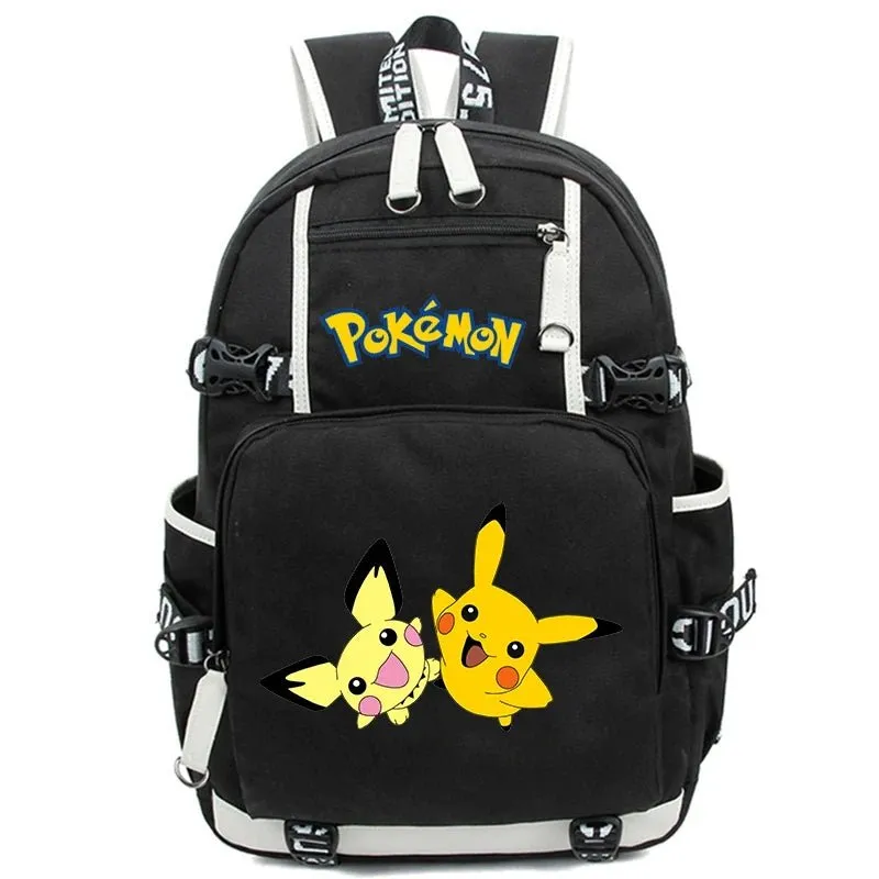 3-Piece Set Anime Pokémon Pikachu Uzumaki Backpack