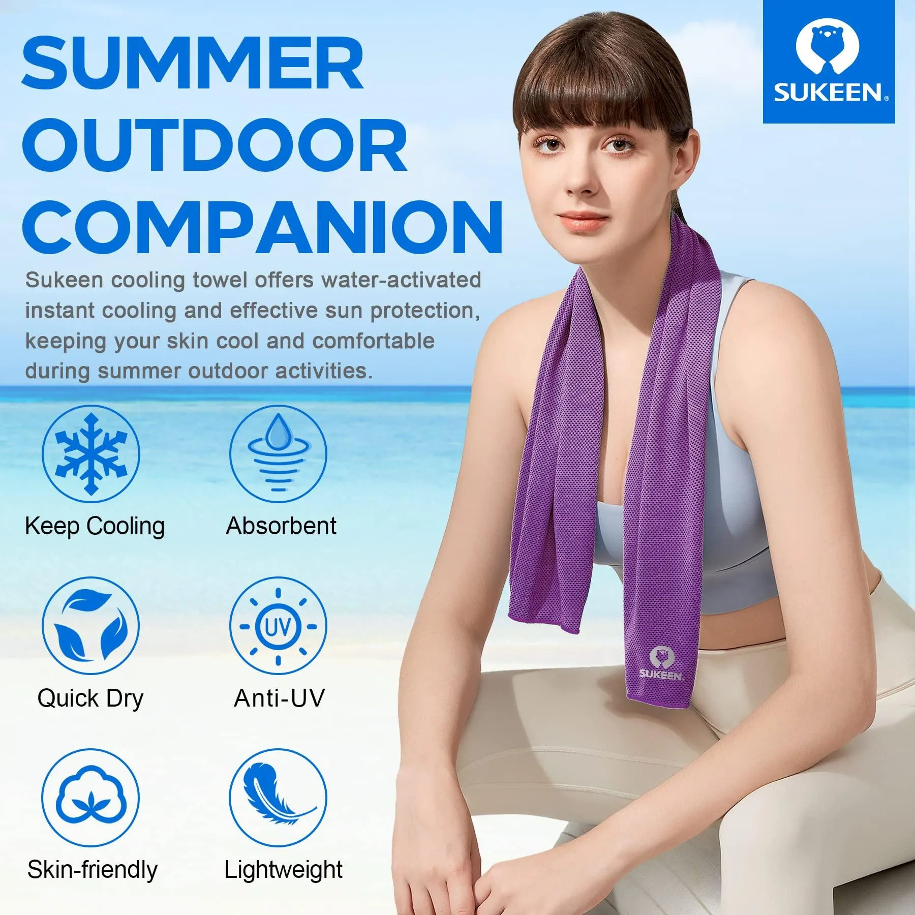 4 Pack Cooling Towel Soft Breathable Chilly Microfiber