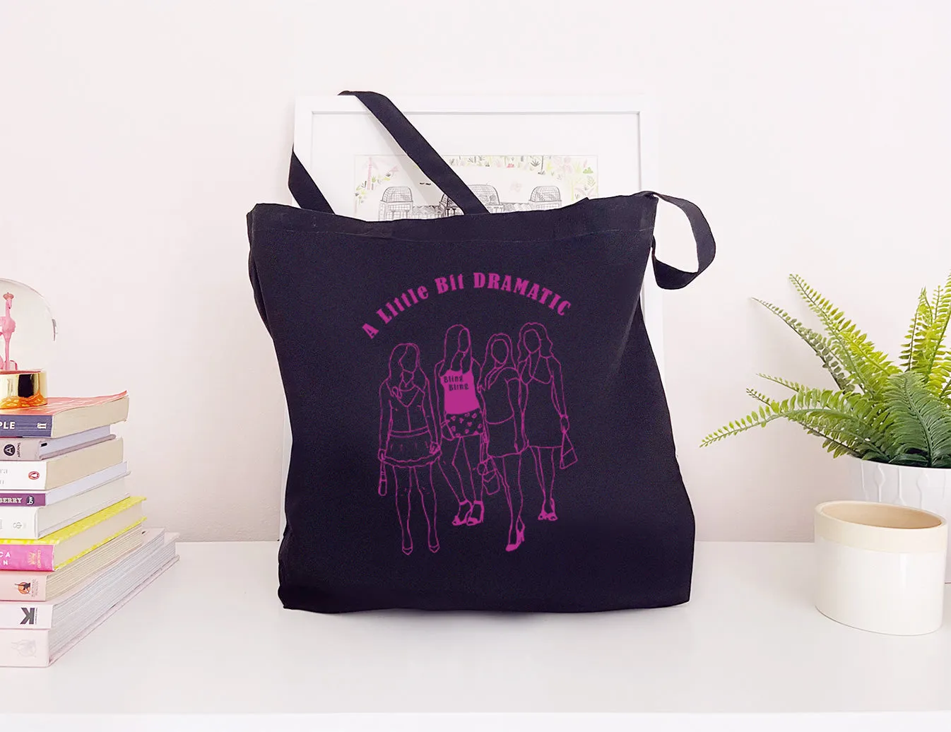 A Little Bit Dramatic - Large Canvas Tote Bag