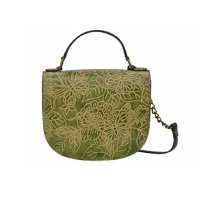 Anuschka Flap Crossbody Handbag 694 - Tooled Butterfly Jade