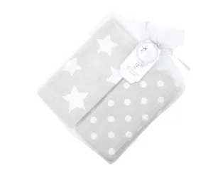 Baby Bow Muslin Wraps Grey (set of 2)