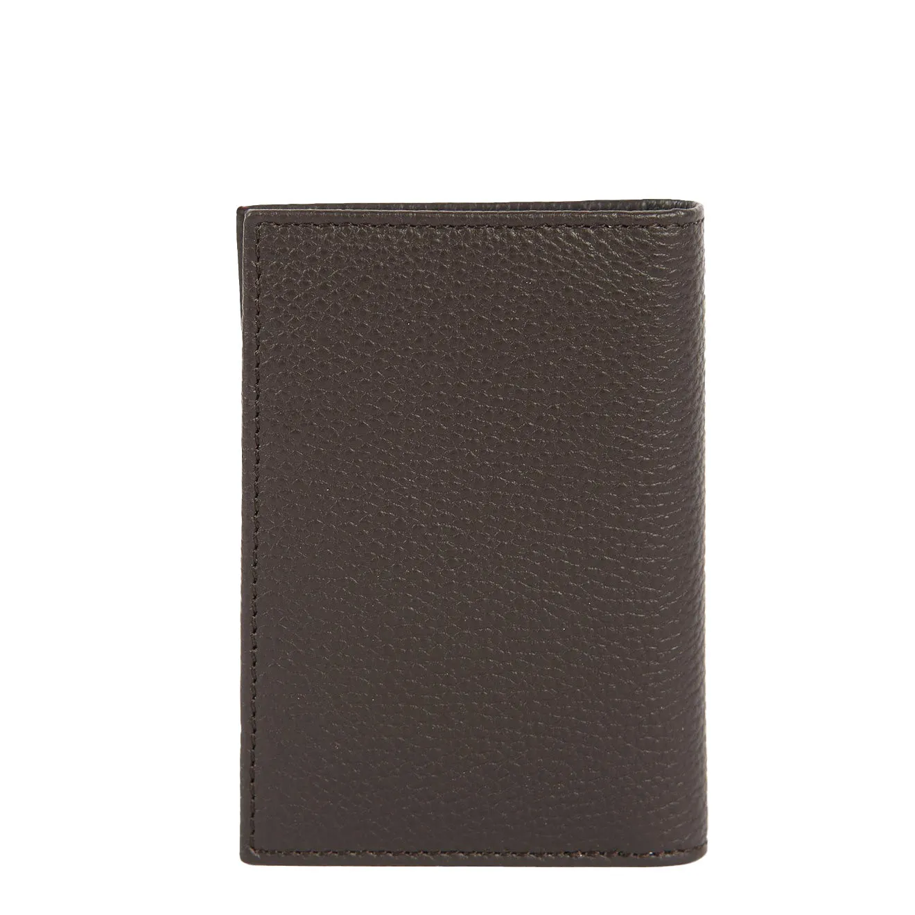 Barbour Contrast Leather Billfold Wallet Dark Brown