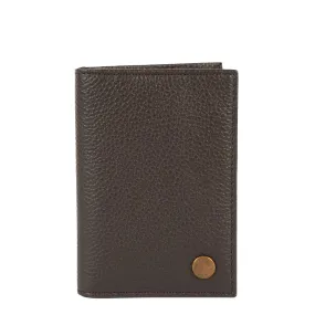 Barbour Contrast Leather Billfold Wallet Dark Brown