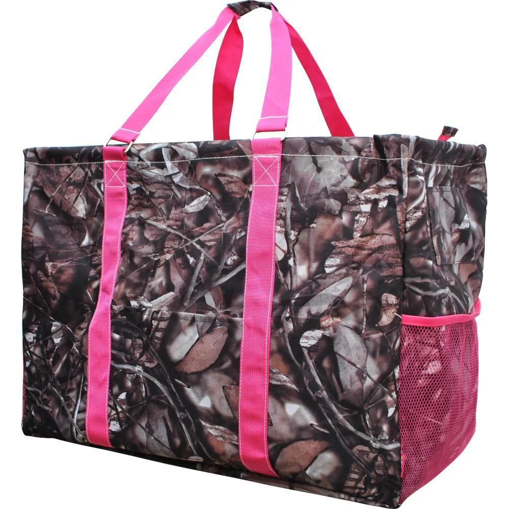 BnB Natural Camo Hot Pink NGIL Mega Shopping Utility Tote Bag