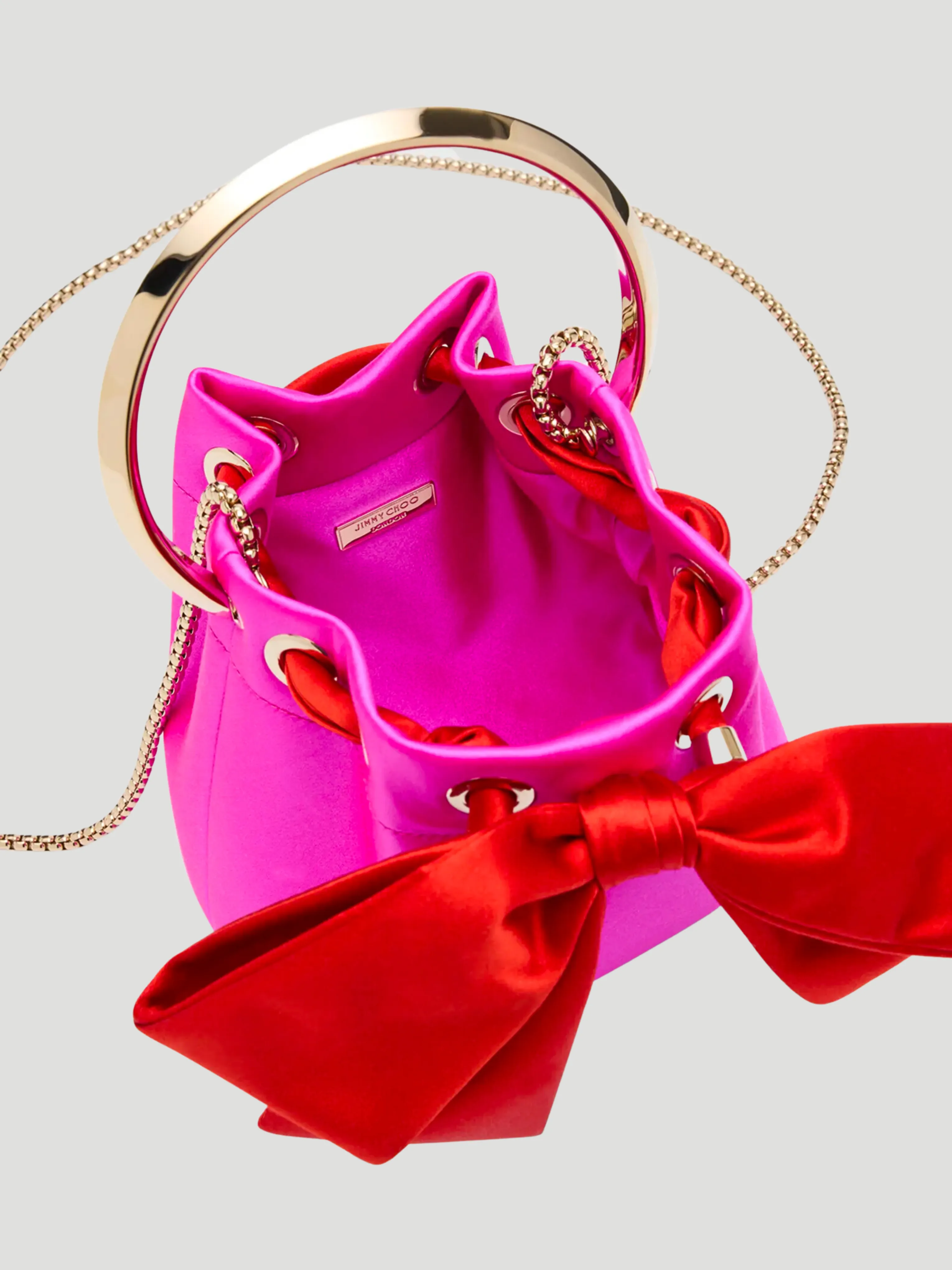 Bon Bon Bow Bucket Satin Top-Handle Bag