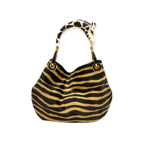 BORSA PICCOLA IN PELLE STAMPATA CON MANICO GIRAFFA