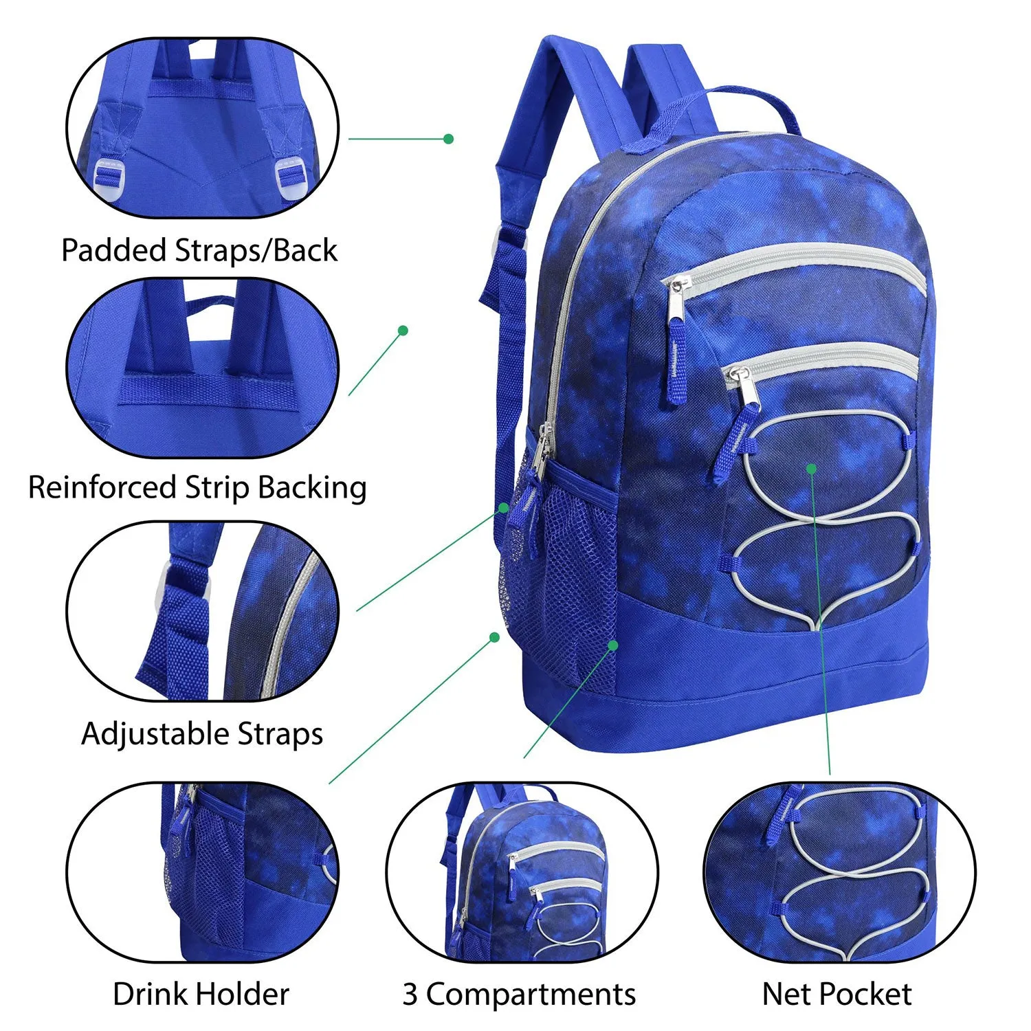 Bulk Case of 12 Backpacks and 12 Hygiene / Toiletries Kit - Wholesale Care Package - Disaster Relief Kit, Homeless, Charity