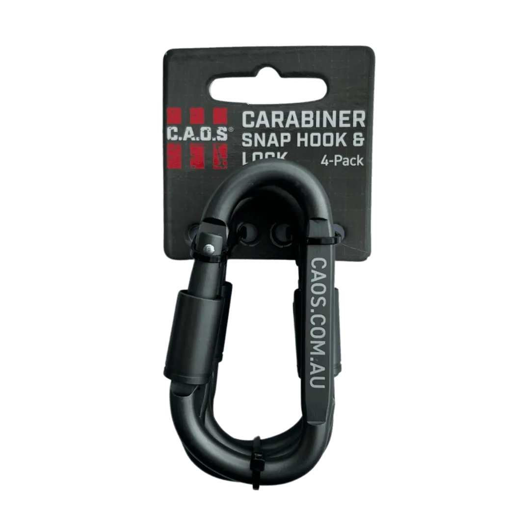 CAOS 4Pk Carabiner Snap Hook & Lock