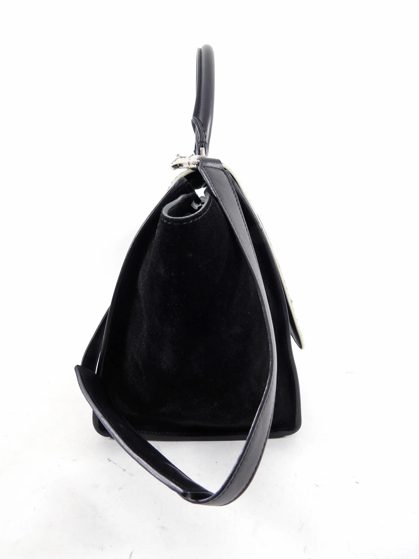 Celine Black Leather, Suede, Exotic Trapeze Bag