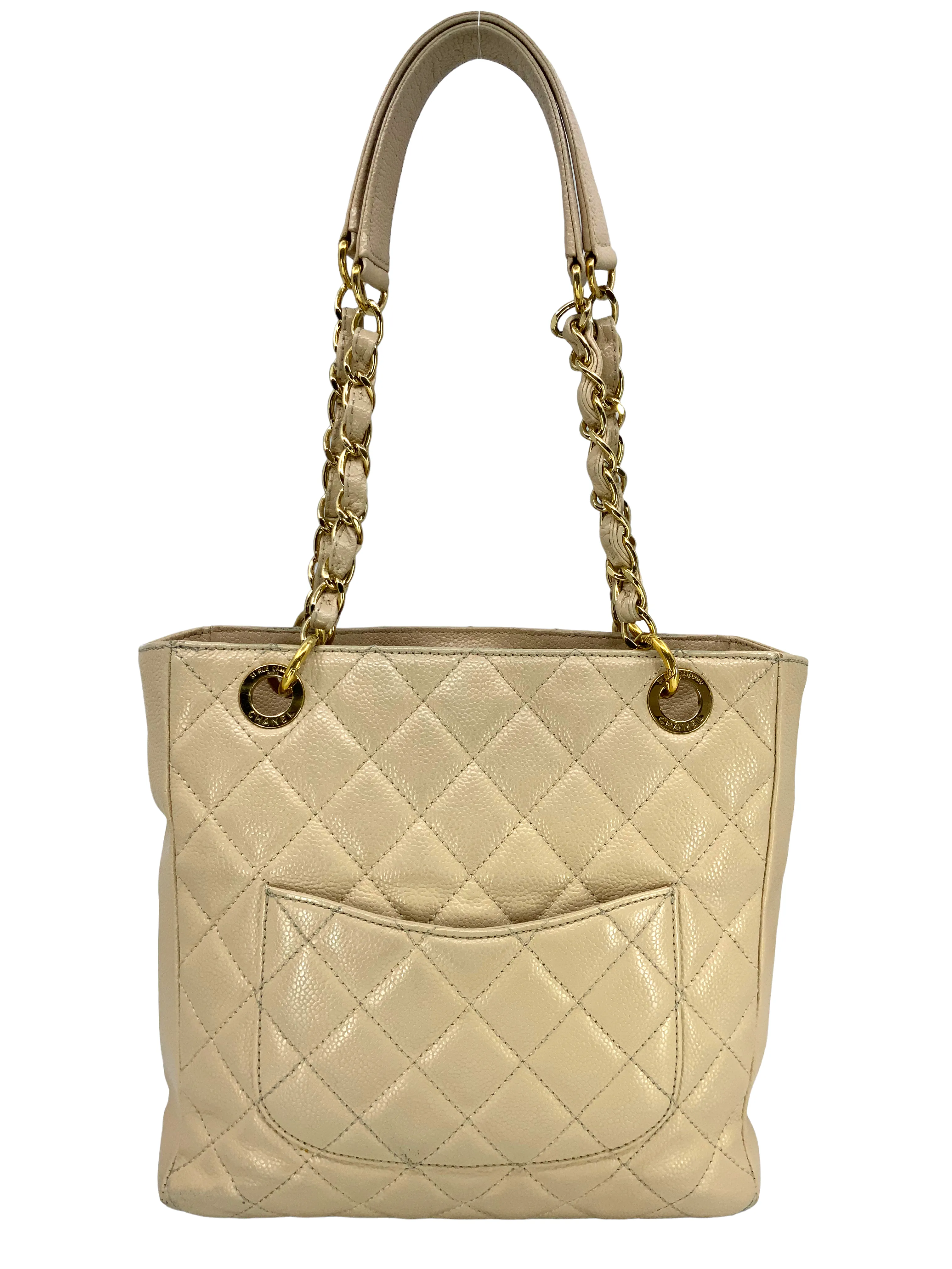 CHANEL Caviar Leather Petite Shopping Tote PST