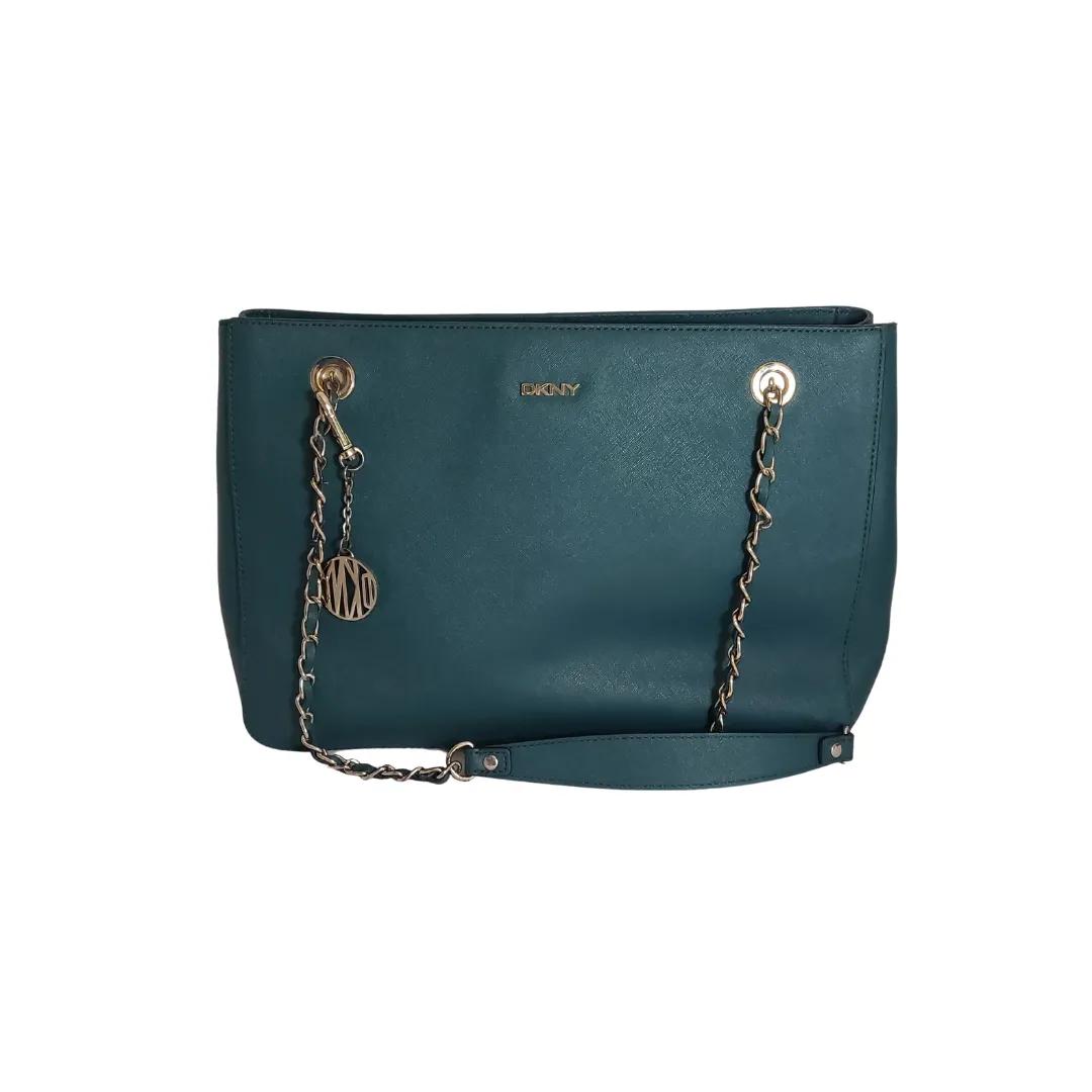 DKNY Emerald Green Leather Shoulder Bag | Pre Loved |