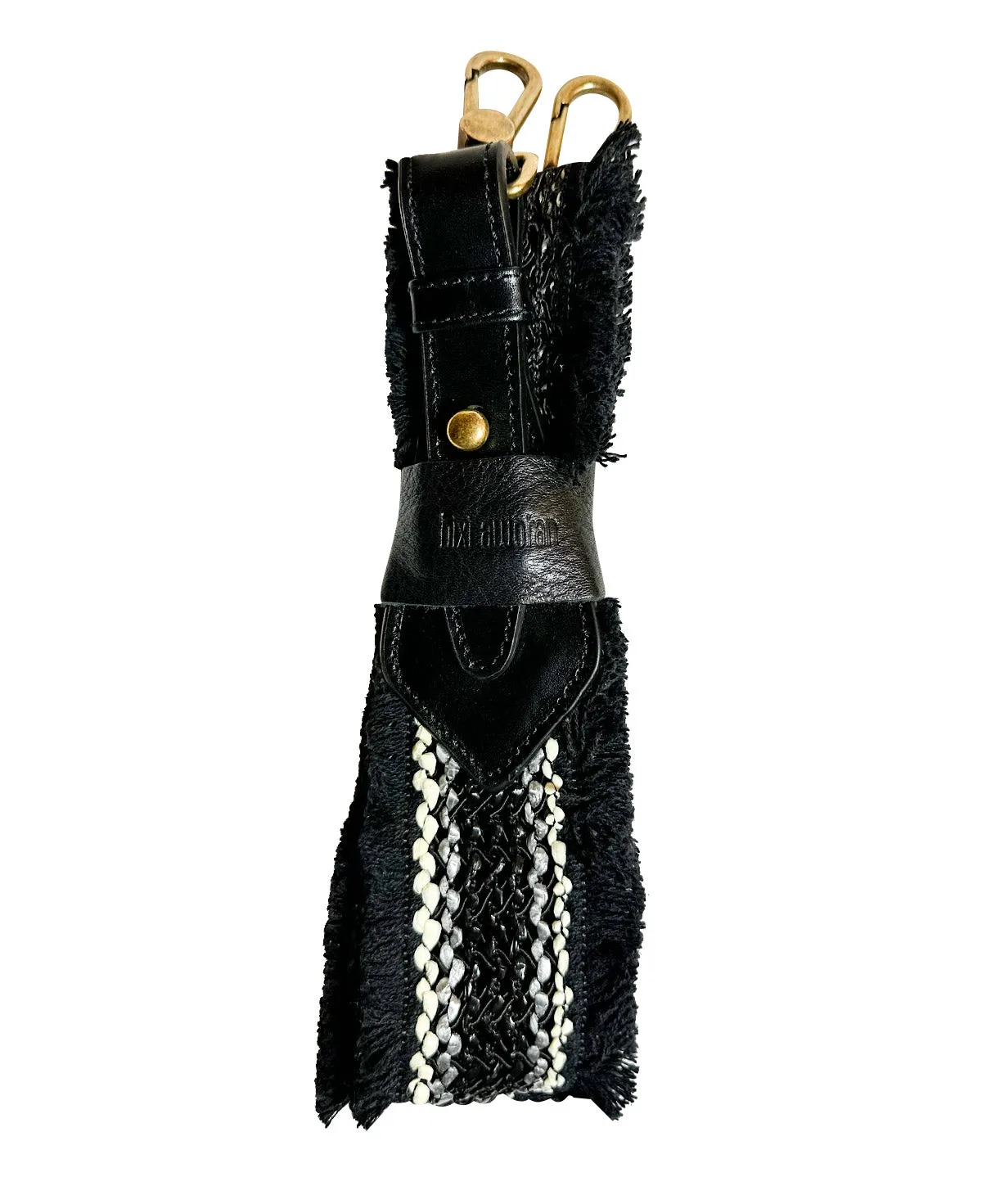 Fringe B/W Wide Shoulder Leather Strap