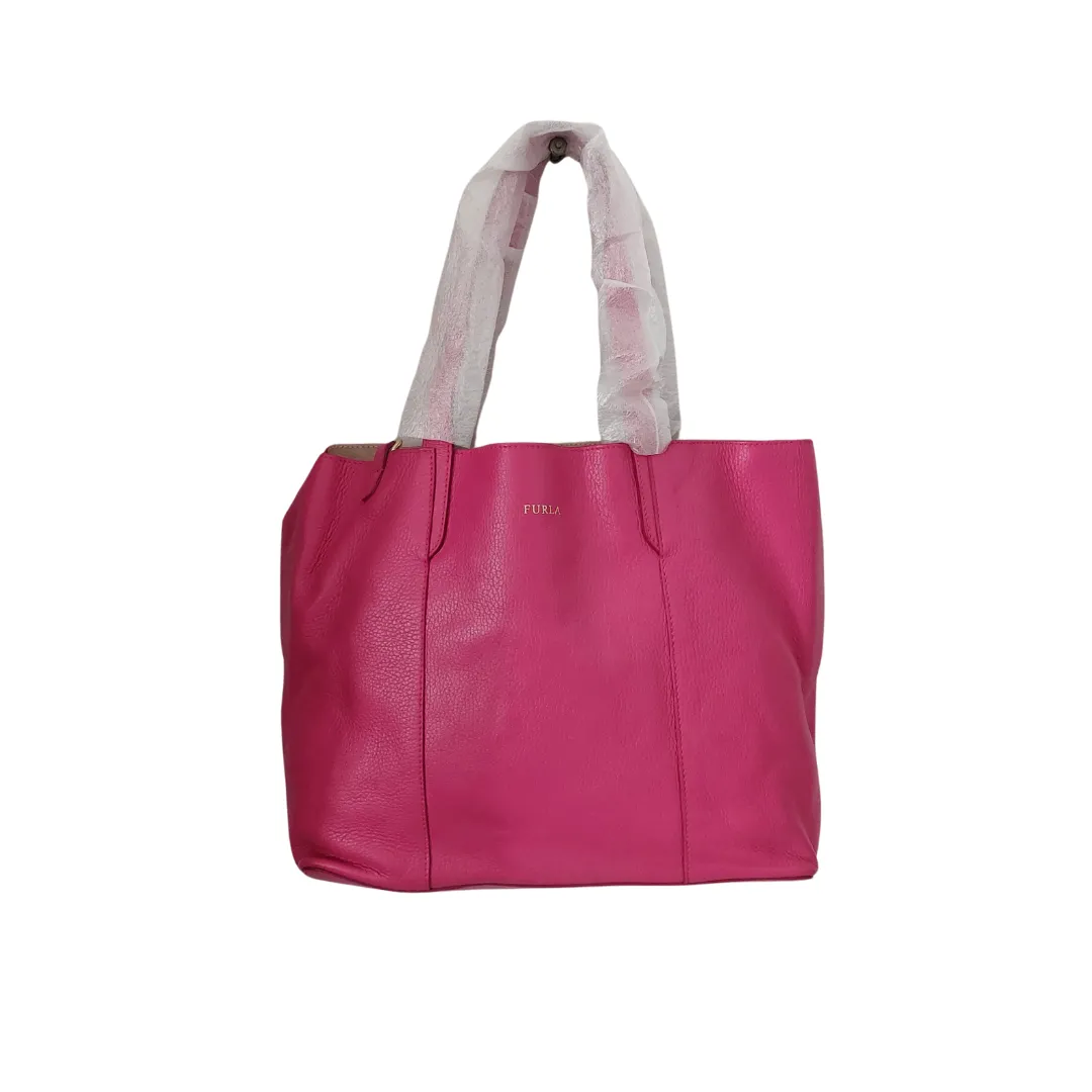 Furla Pink Pebbled Leather Tote | Brand New |