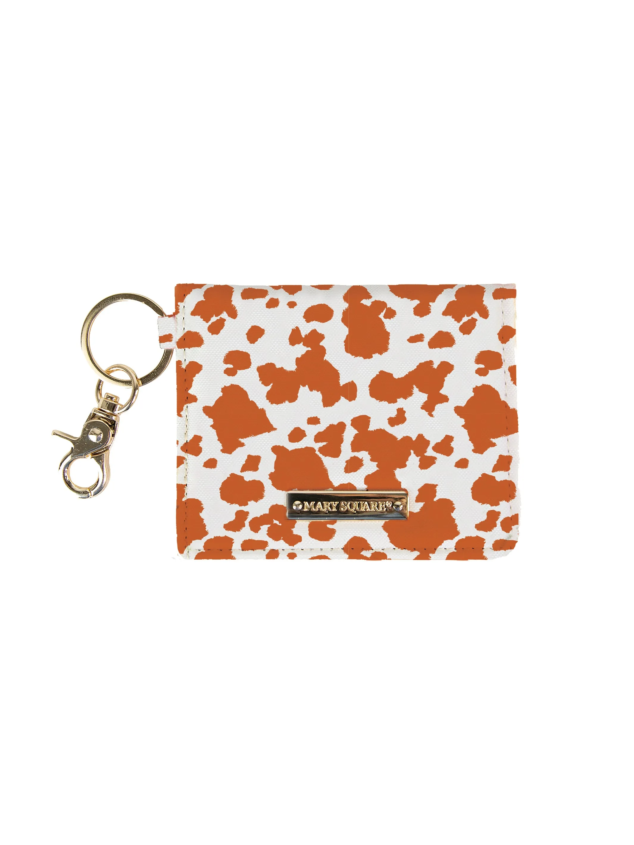 ID Wallet | Cow Print Orange   White