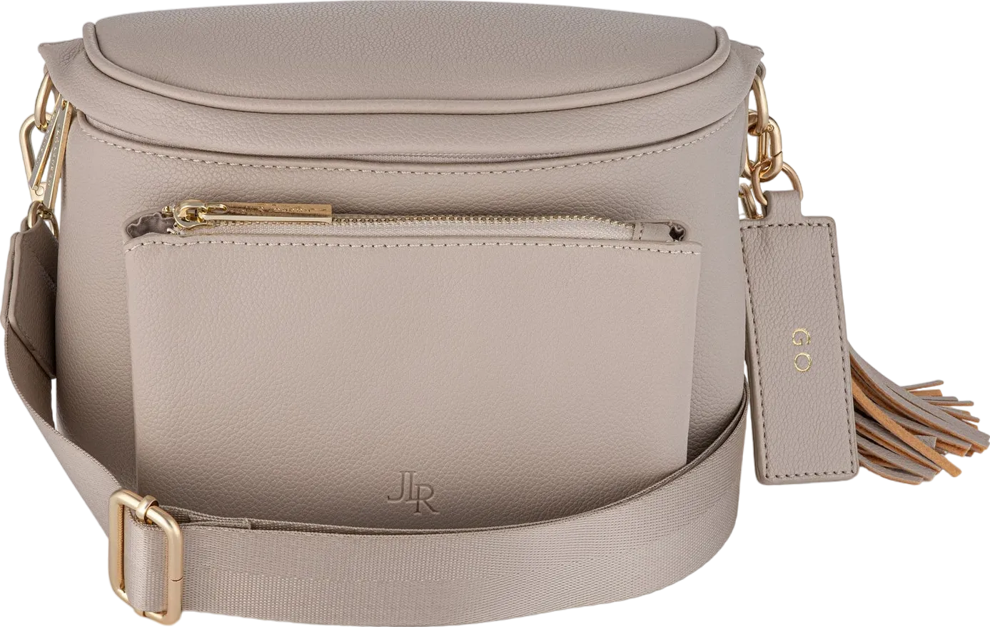 johnny loves rosie Beige Taupe Vegan Leather Rumer Sling Bag