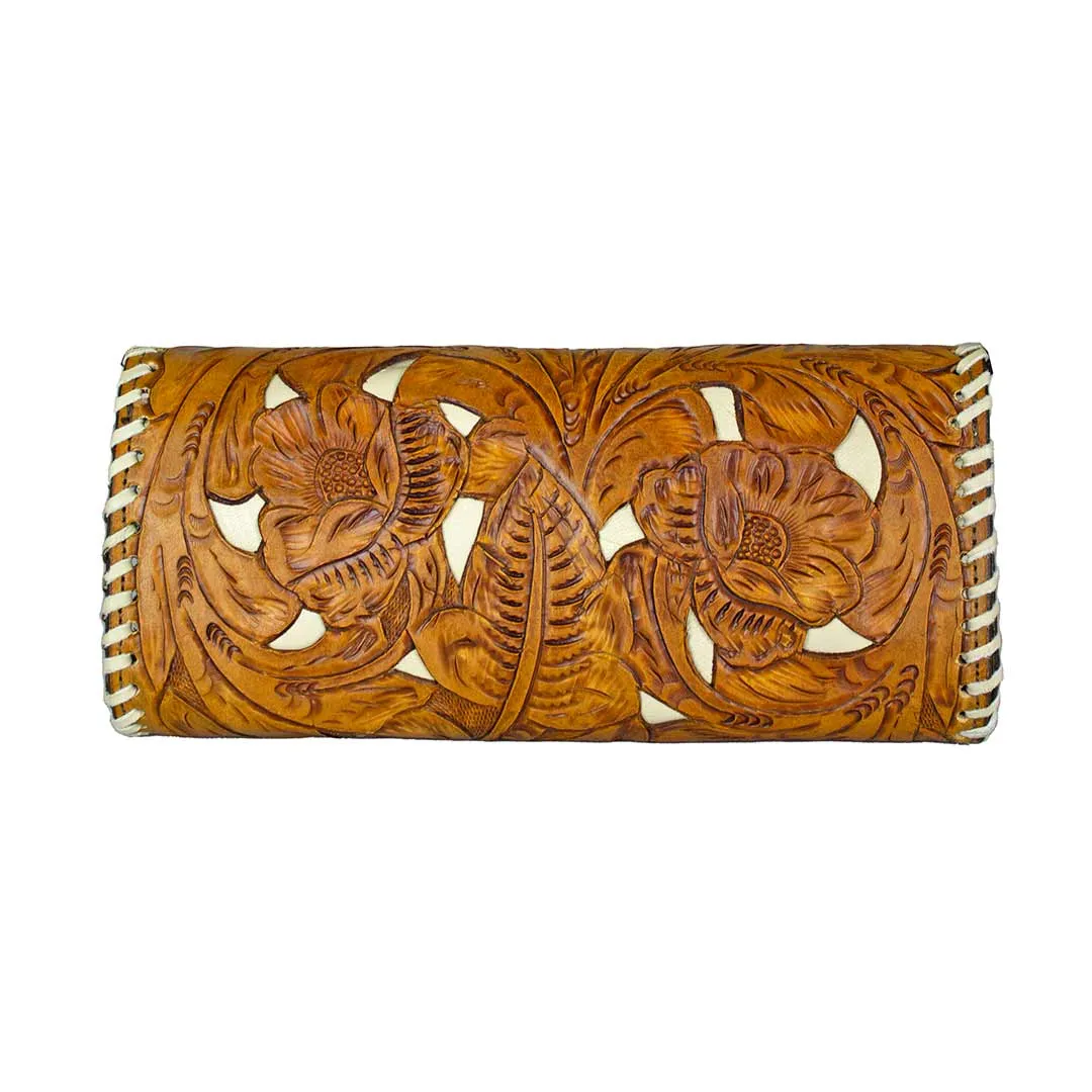 Juan Antonio Hand Tooled Inlay Crossbody Clutch