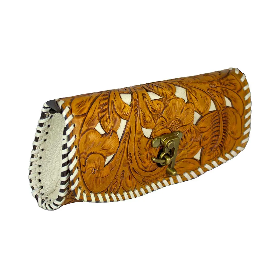 Juan Antonio Hand Tooled Inlay Crossbody Clutch