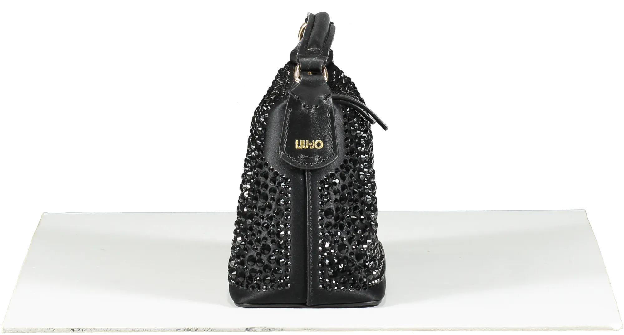 liu-jo Black Micro Hobo Bag With Gemstones