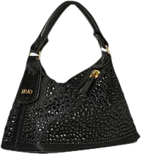 liu-jo Black Micro Hobo Bag With Gemstones