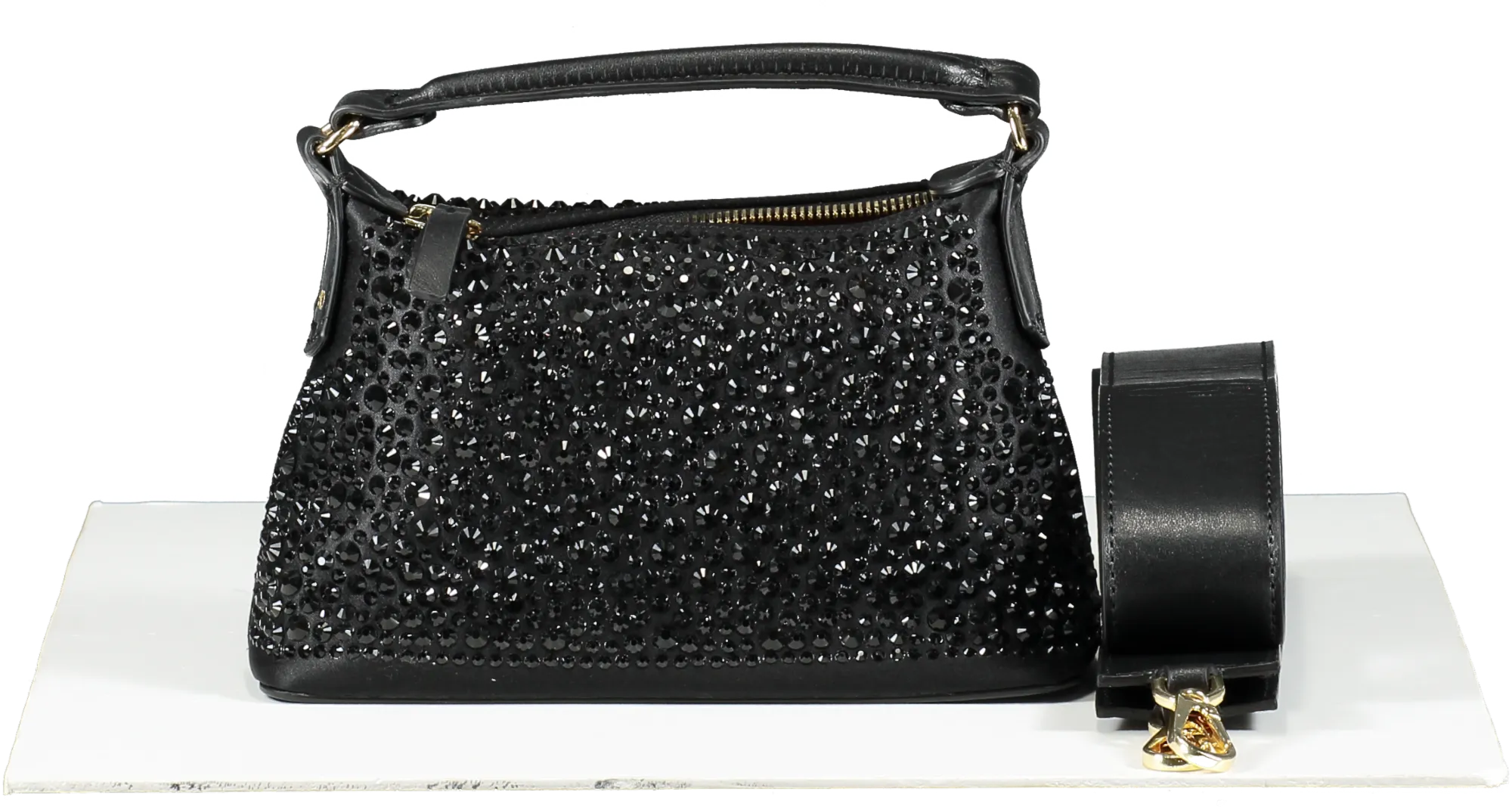 liu-jo Black Micro Hobo Bag With Gemstones