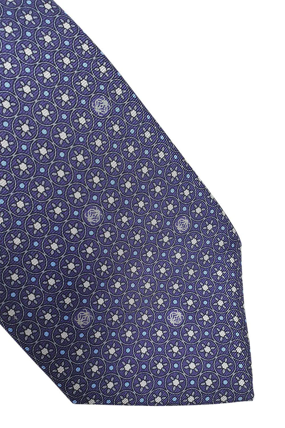 LOEWE 100% Silk Purple Tie Geometric Circle Repeat (60 L | 3.4 W)