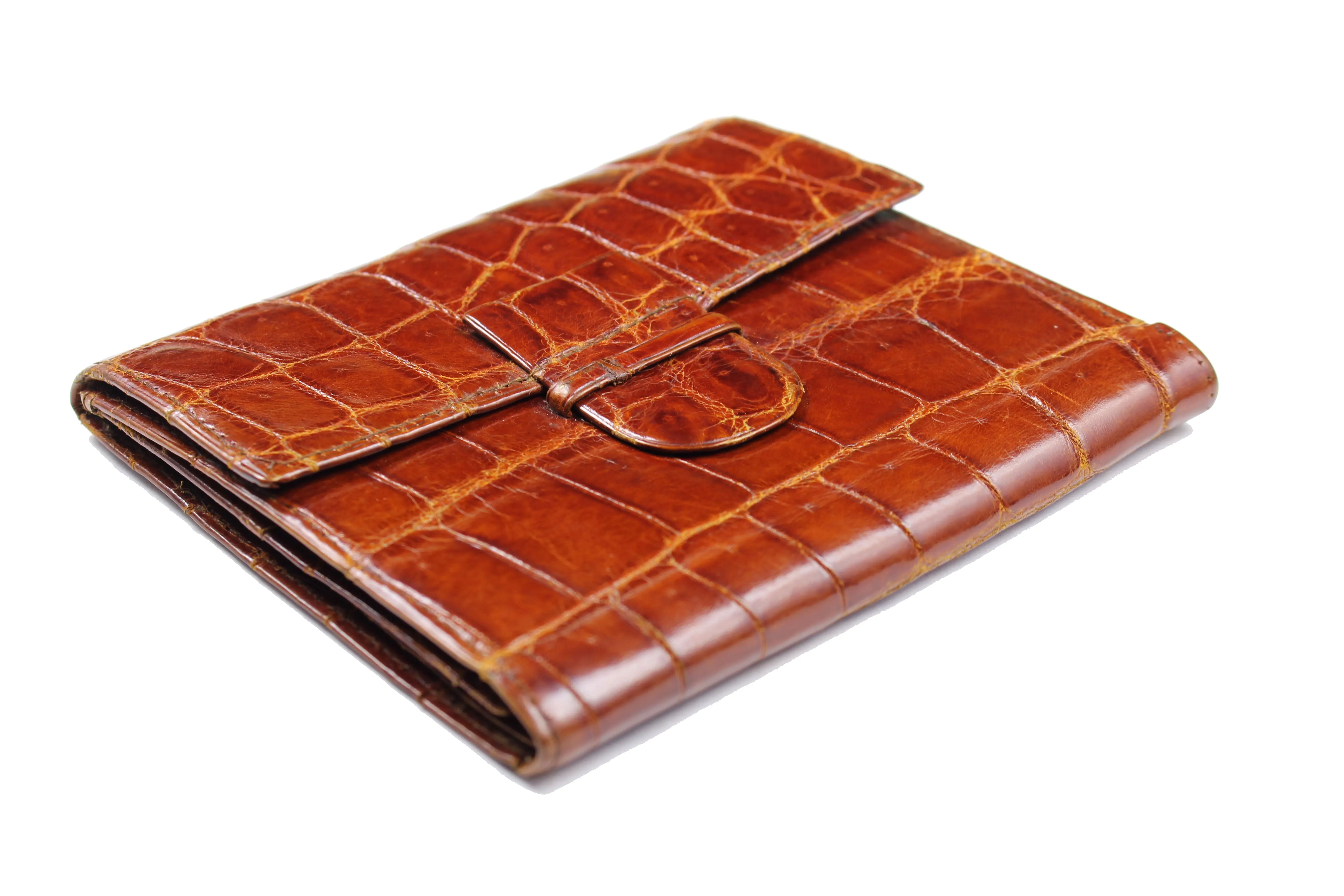 LOEWE brown crocodile skin wallet