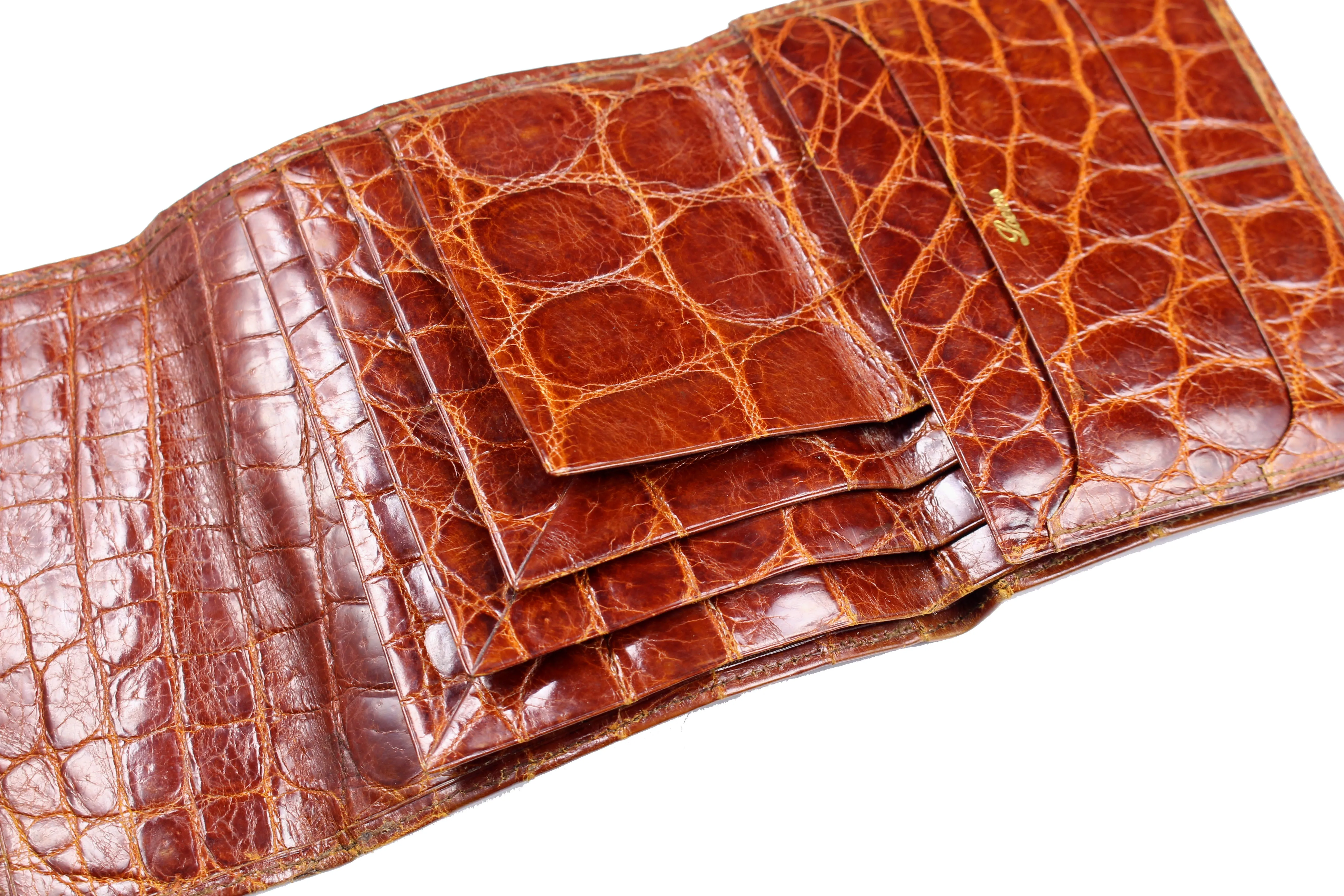 LOEWE brown crocodile skin wallet