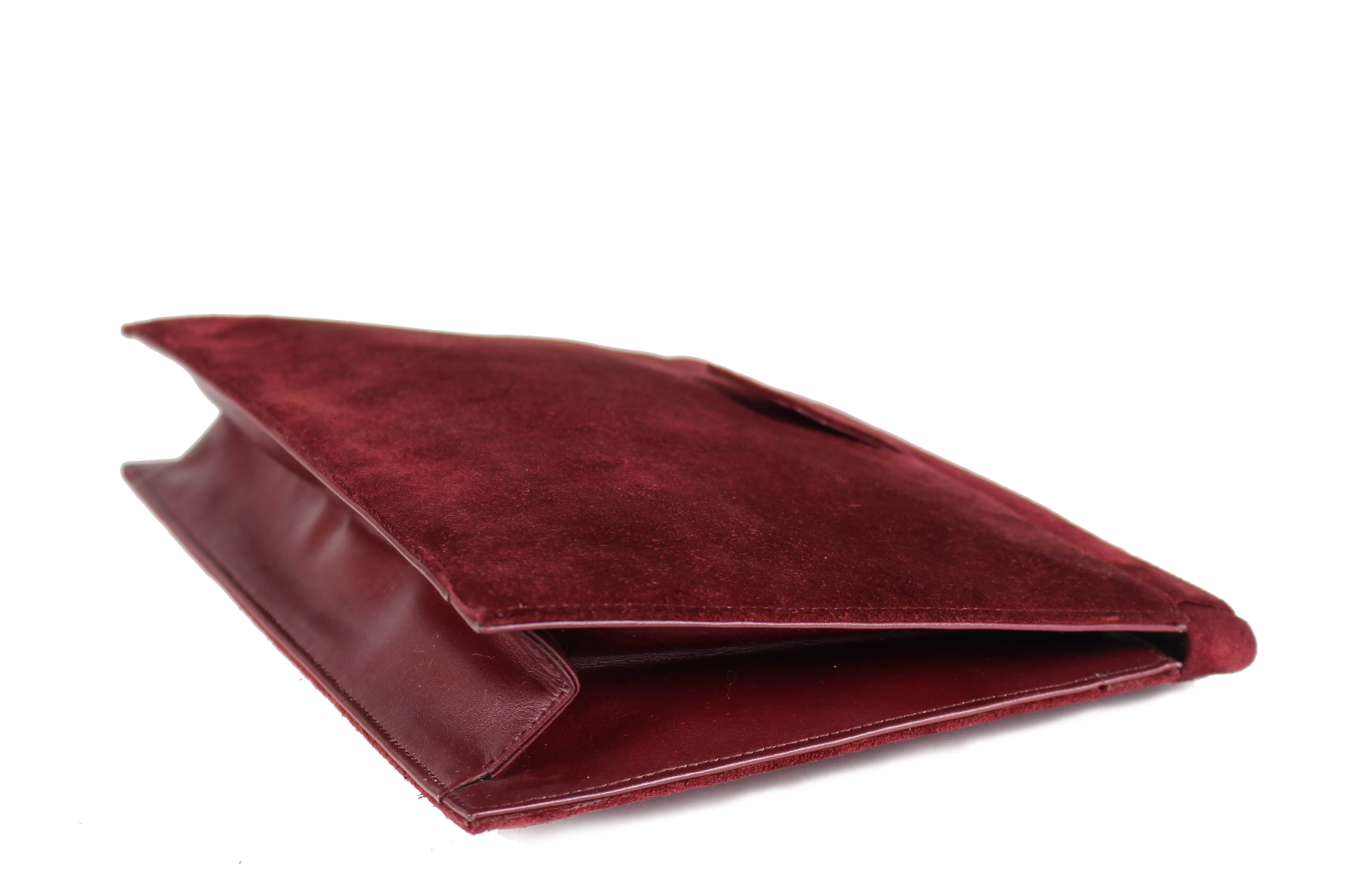 LOEWE burgundy suede pochette