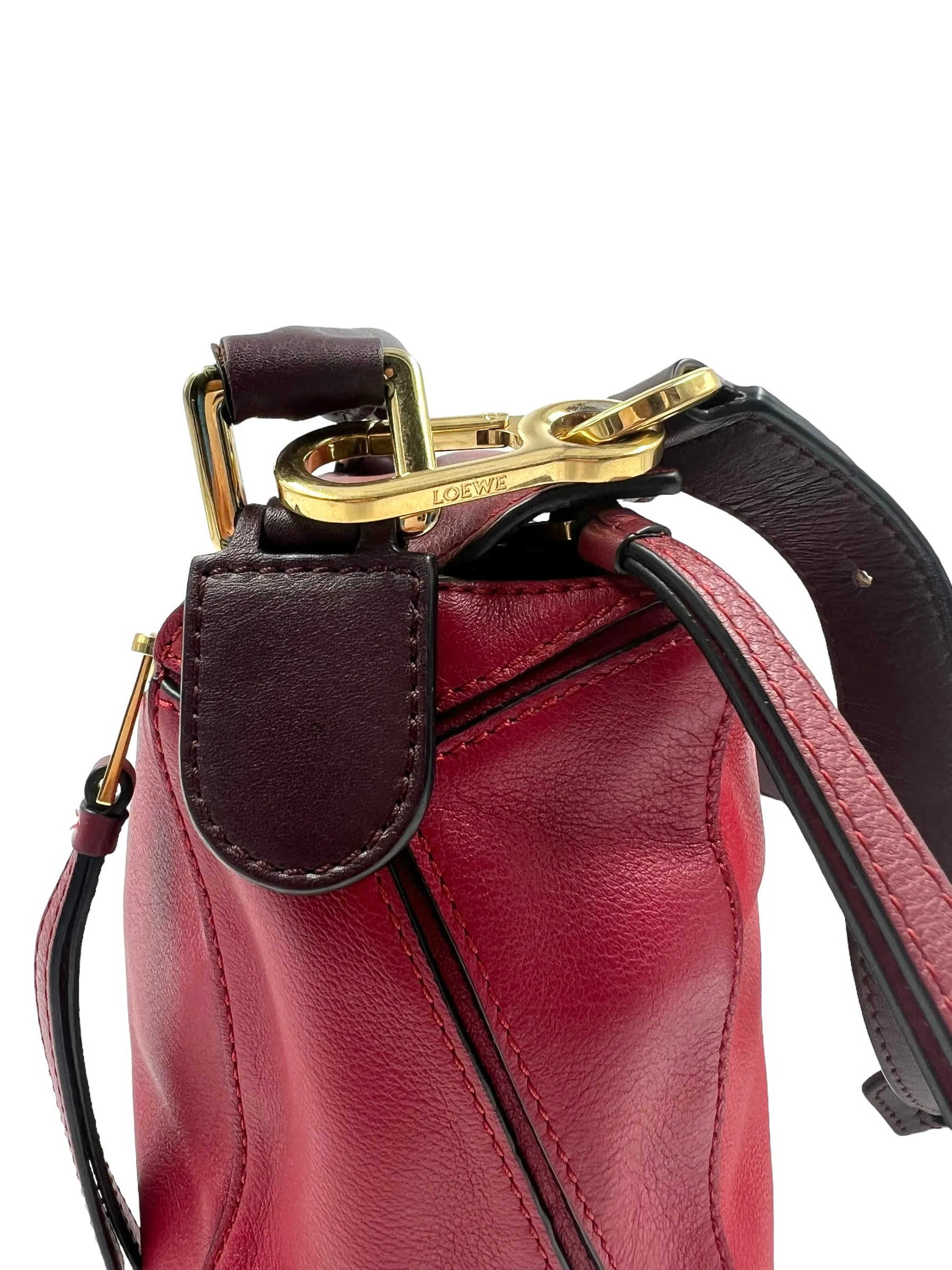 Loewe Red Color Block Small Puzzle Bag