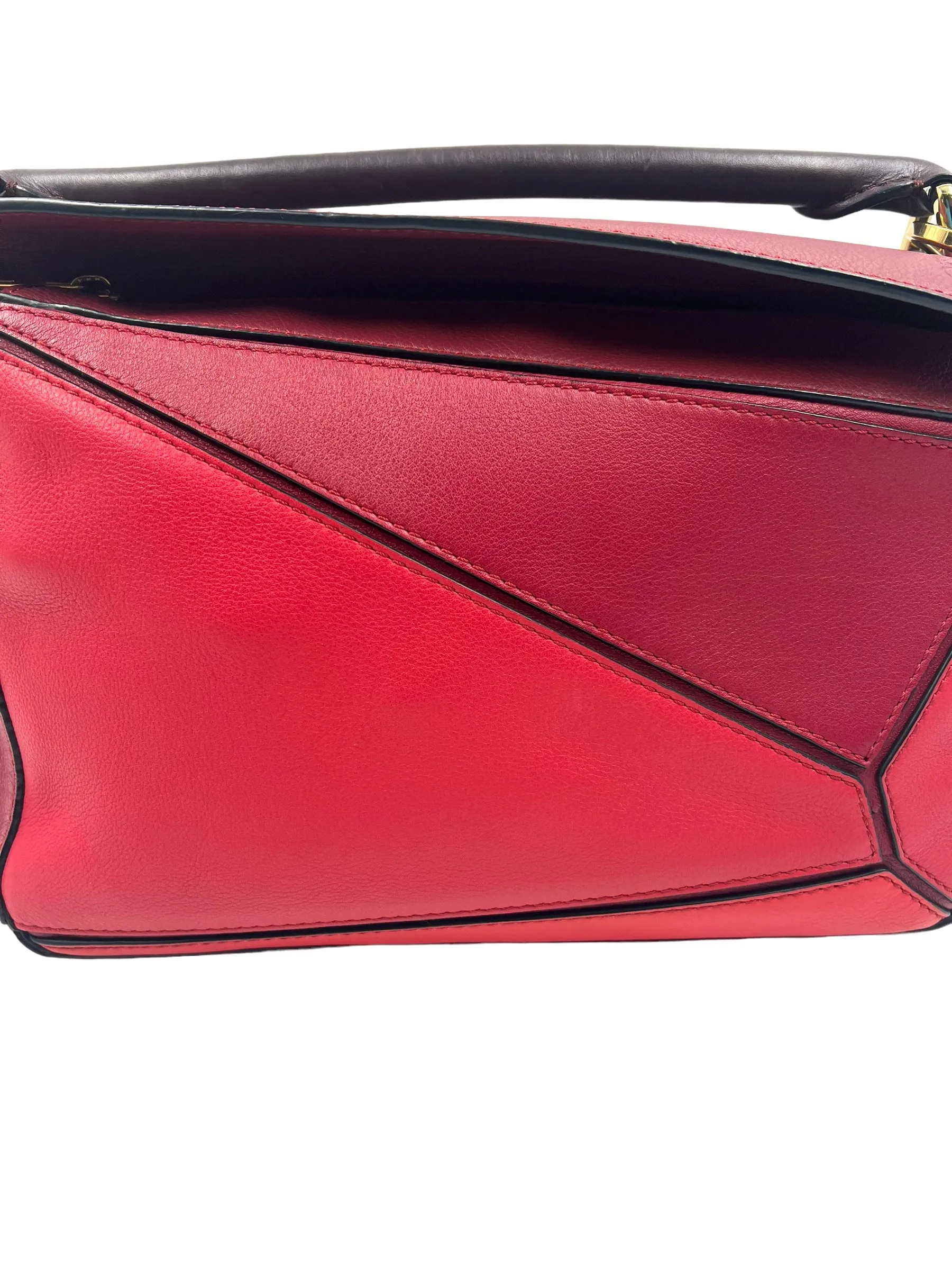 Loewe Red Color Block Small Puzzle Bag