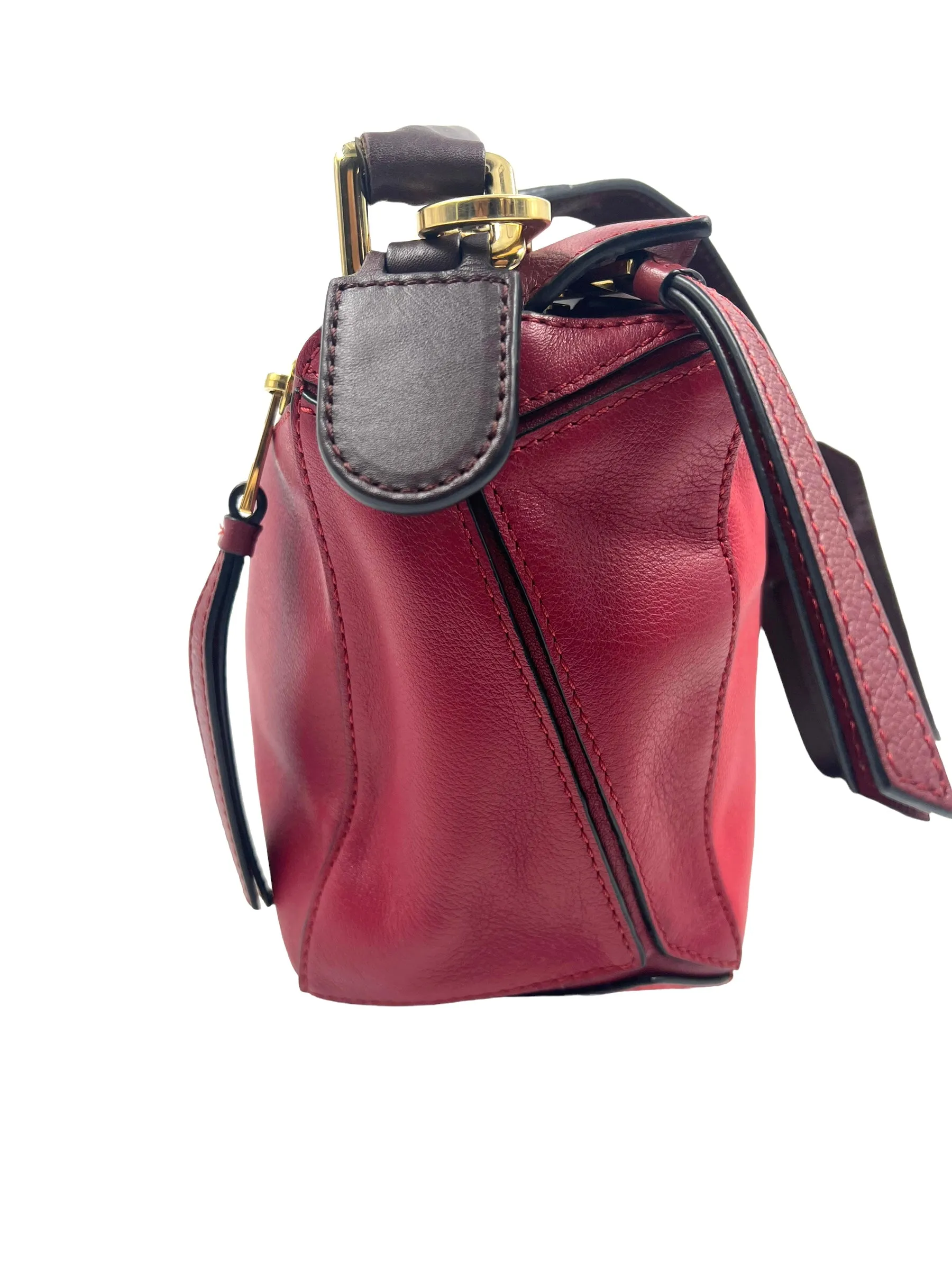 Loewe Red Color Block Small Puzzle Bag