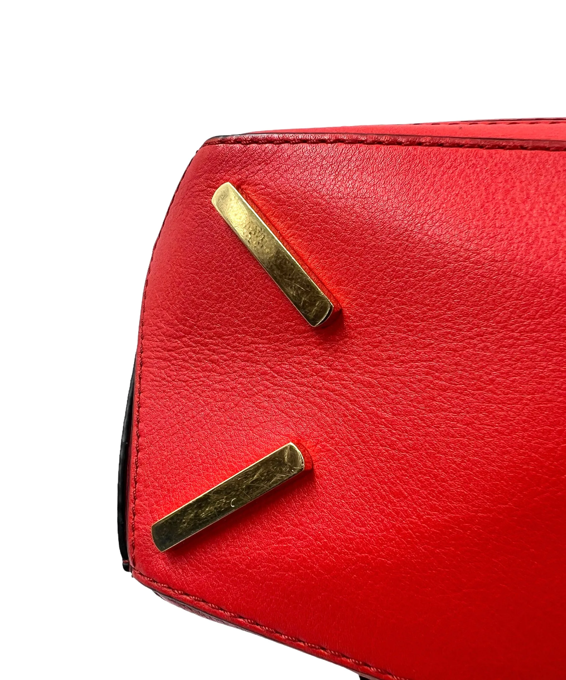 Loewe Red Color Block Small Puzzle Bag