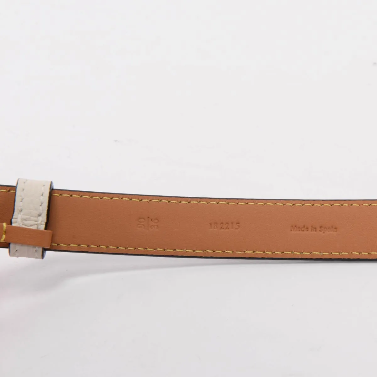 Loewe White Grained Calfskin Anagram Belt