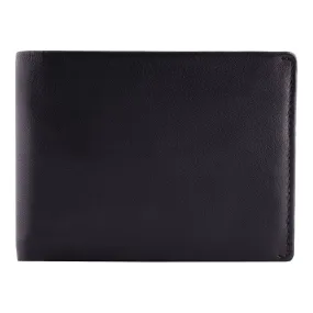 Men's Leather Wallet Slim 2 ID Windows Black or Brown