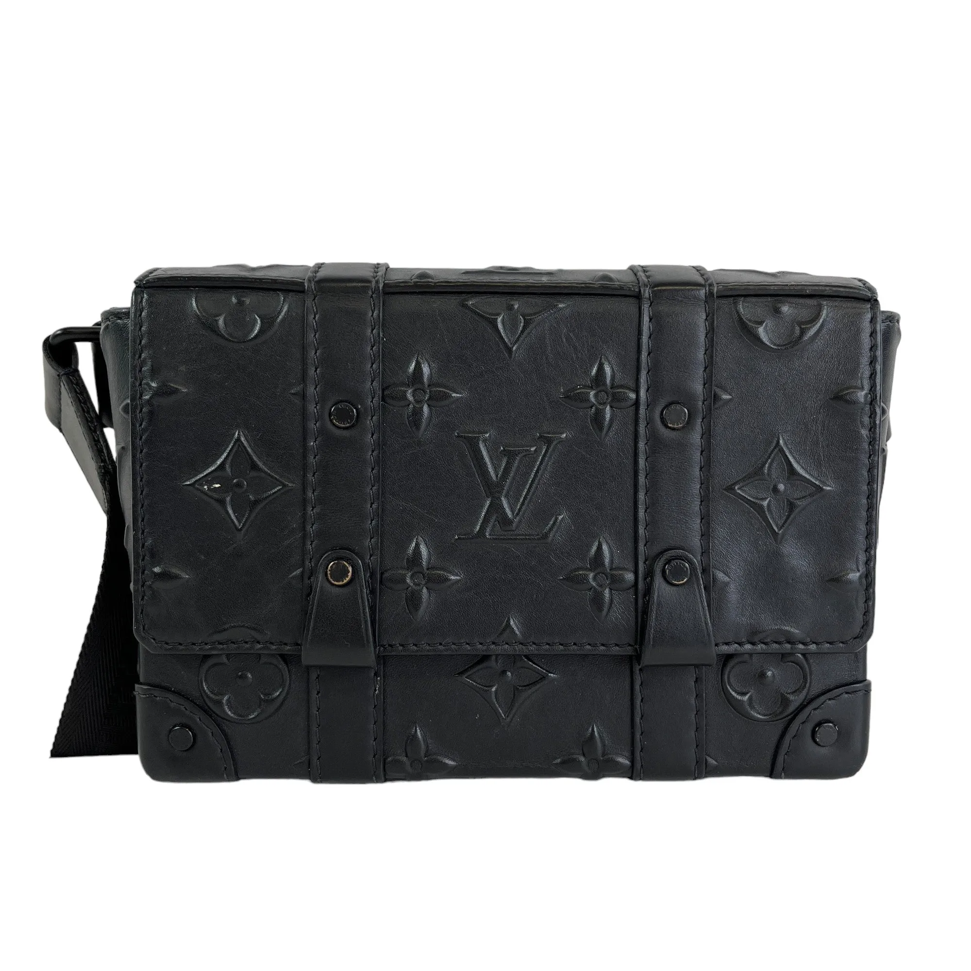 Men's Trunk Sling Messenger Bag Black