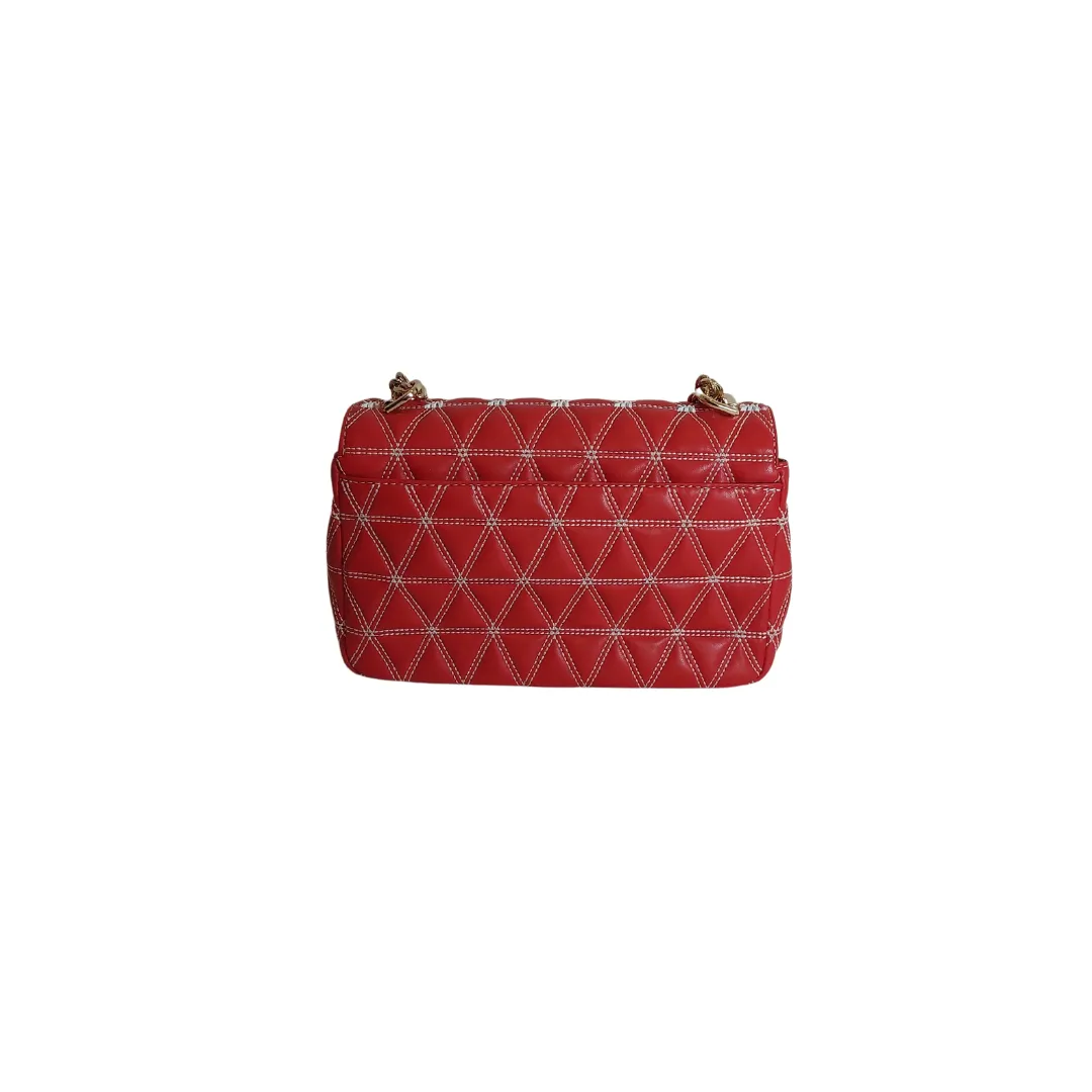 Michael Kors Red and White Quilted Monogram 'Sloan' Shoulder Bag | Like new |