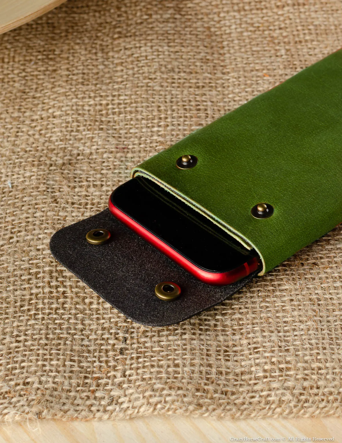 Minimalist Leather Wallet / Phone Case | Alpine Green