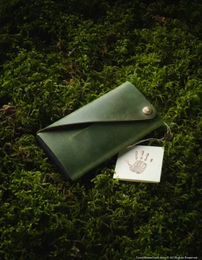 Minimalist Leather Wallet / Phone Case | Alpine Green