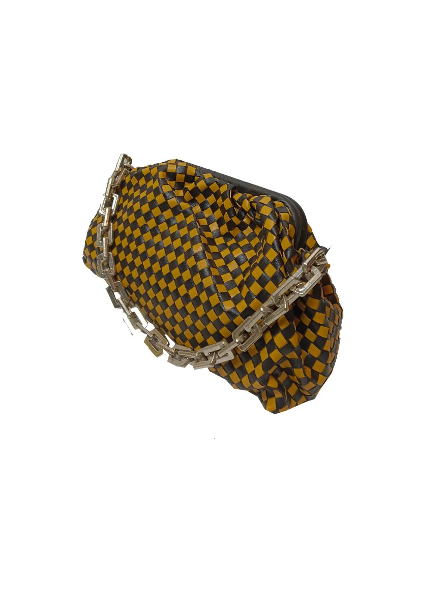 O230041 Quilted Hobo Bag *Black & Yellow