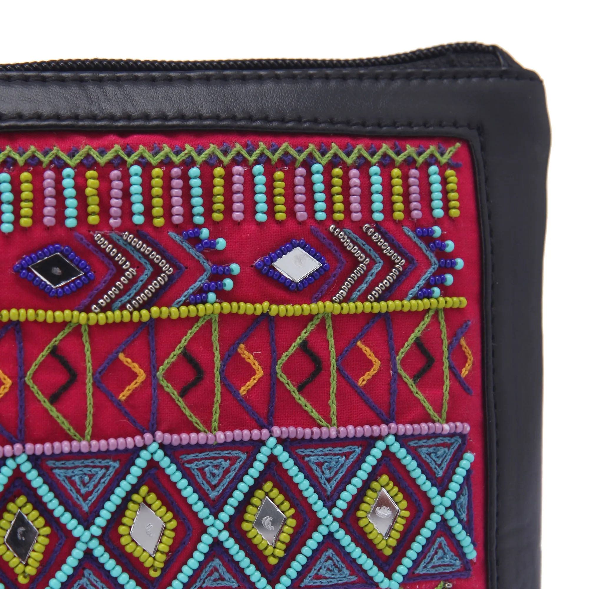 Pink Dhaka hand embroidered waist Belt Bag for women