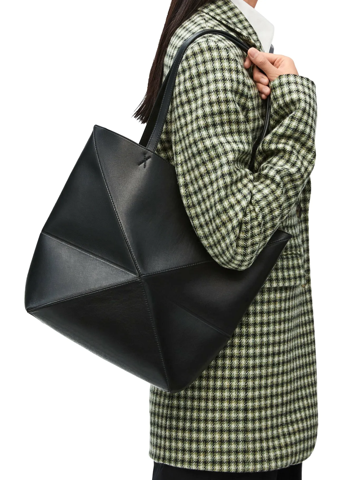 Puzzle Fold Tote bag in shiny calfskin