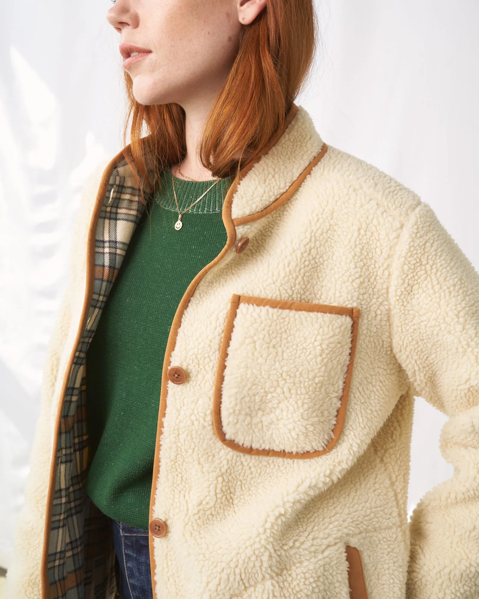 Recycled Sherpa Flannel-Lined Jacket