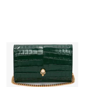 Skull Mini Bag Croc, Emerald