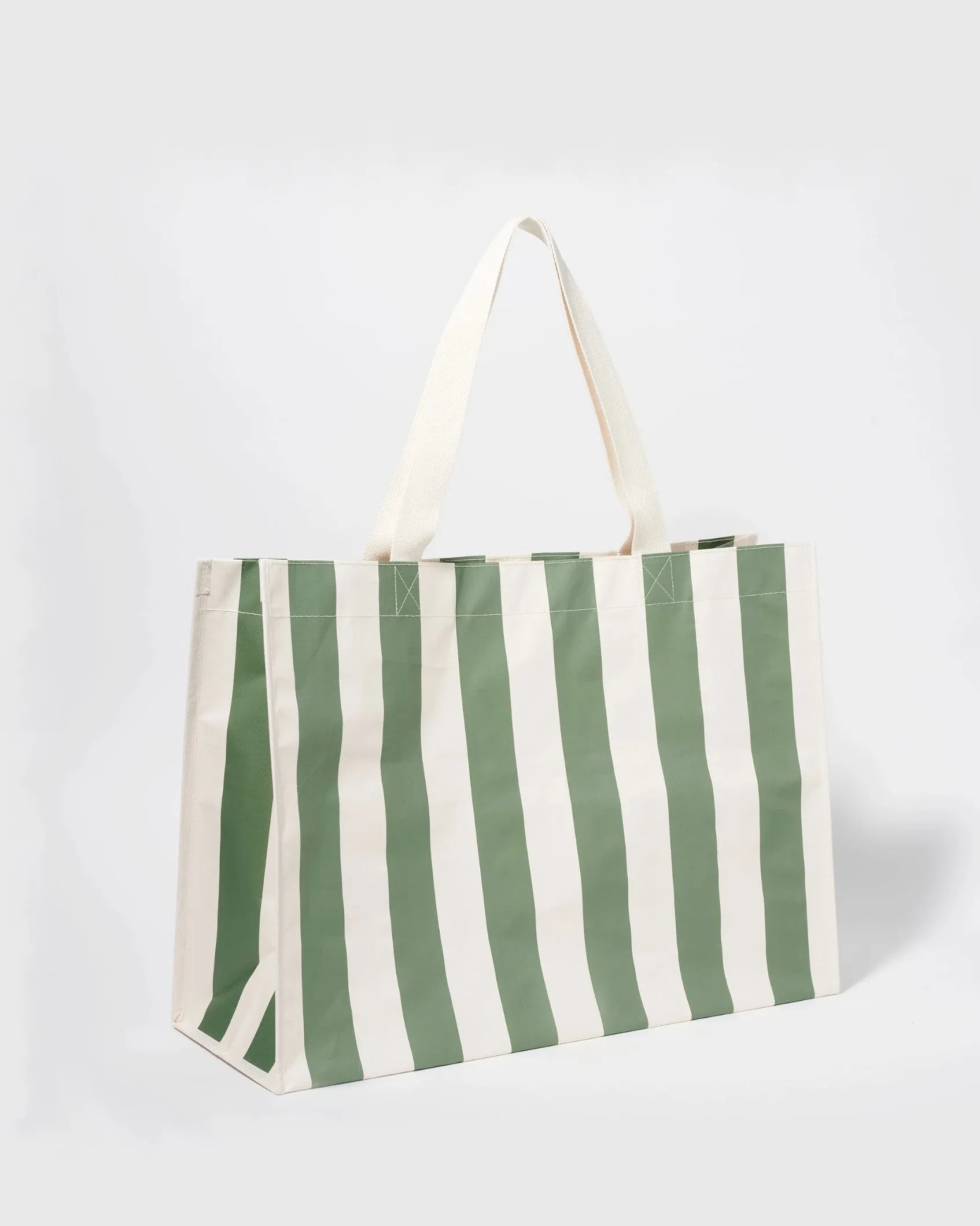 SUNNYLIFE Carryall Beach Bag Olive Stripe