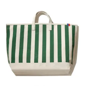 The All Over Striped Tote - Canvas/Green